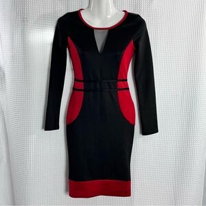 Codigo Black and Red Long Sleeve Dress (no size tag) see measurements